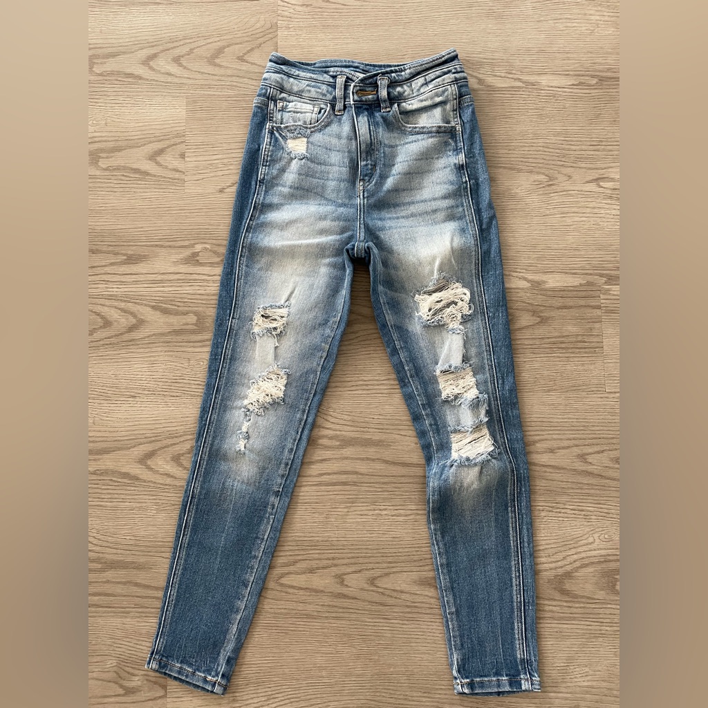 Kancan Ripped Skinny Ankle Jeans, Size 25